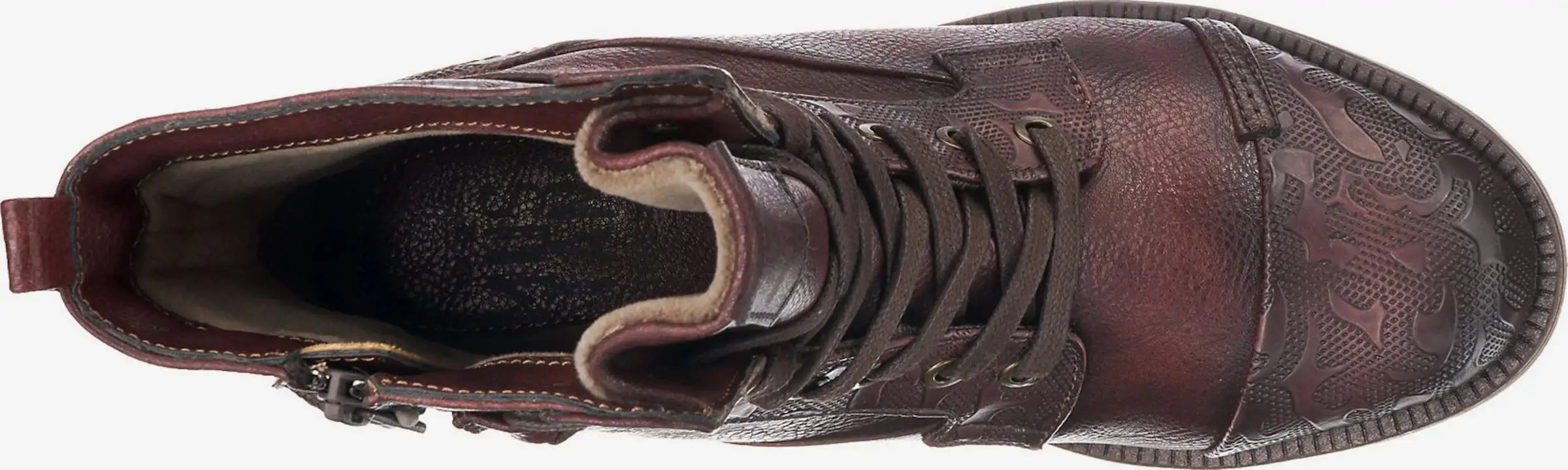 Mustang Enkellaarsjes Veterlaarsjes Dames Bordeaux - Afbeelding 6