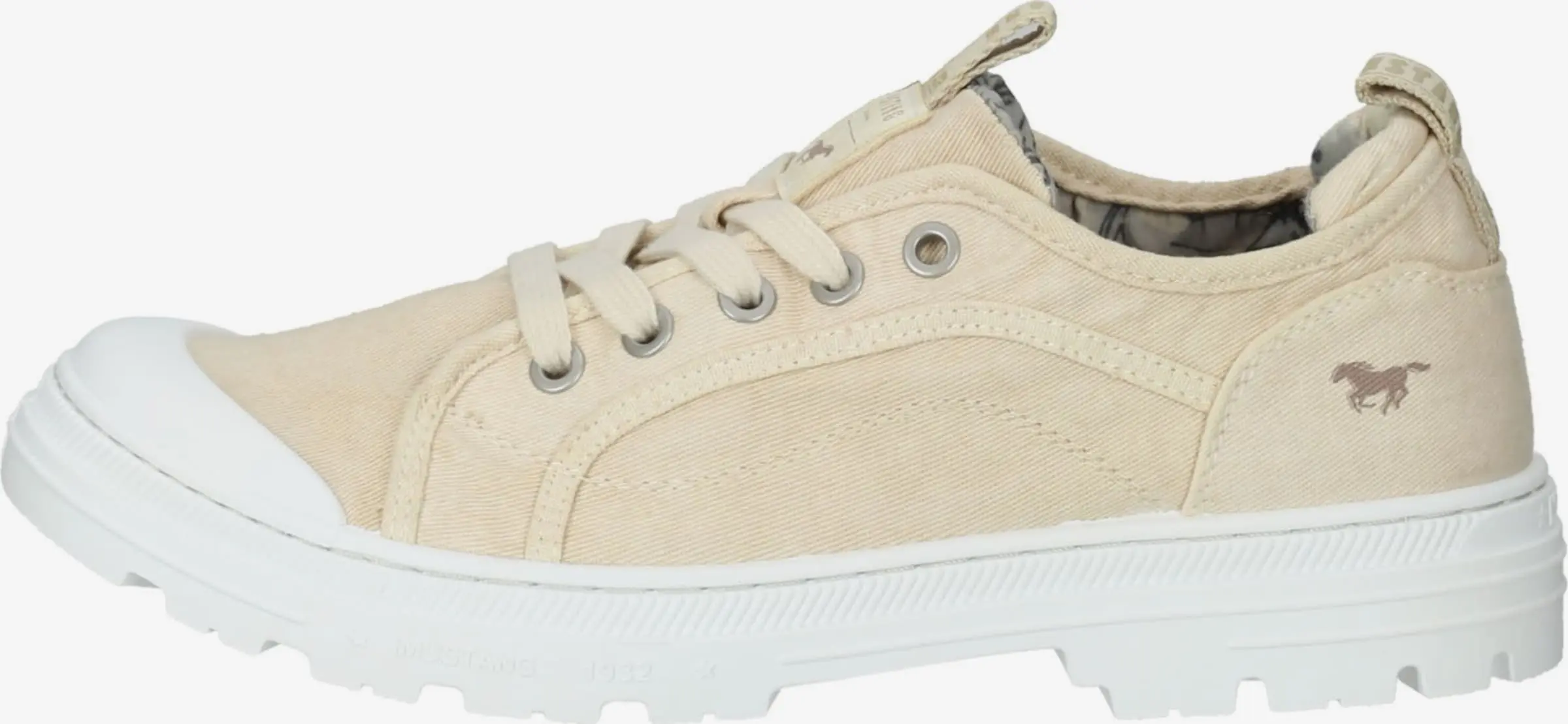 Mustang Veterschoenen Veterschoen Dames Lichtbeige - Afbeelding 2