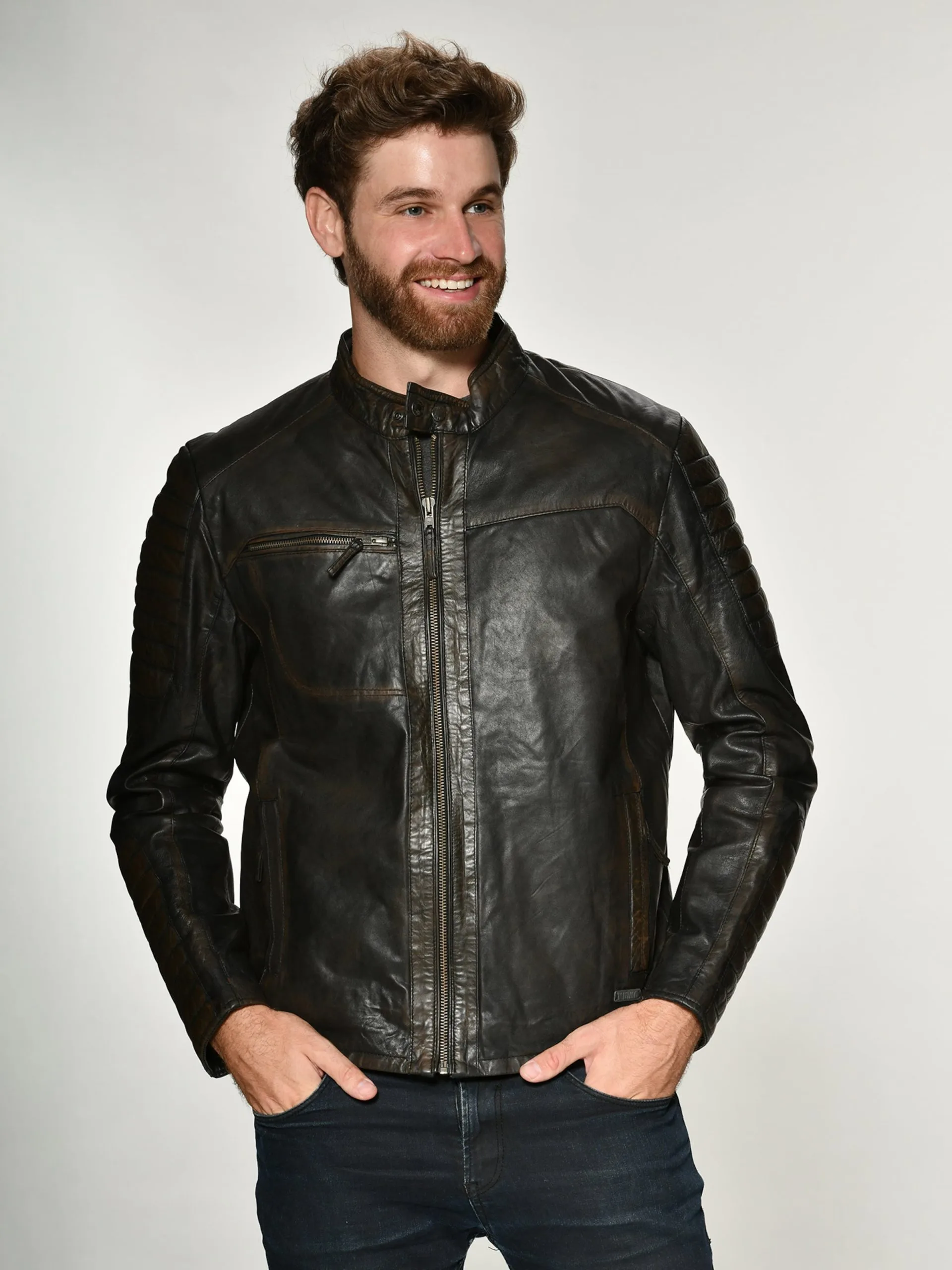 Mustang Leren Jassen Tussenjas Garry Heren Kastanjebruin - Afbeelding 3