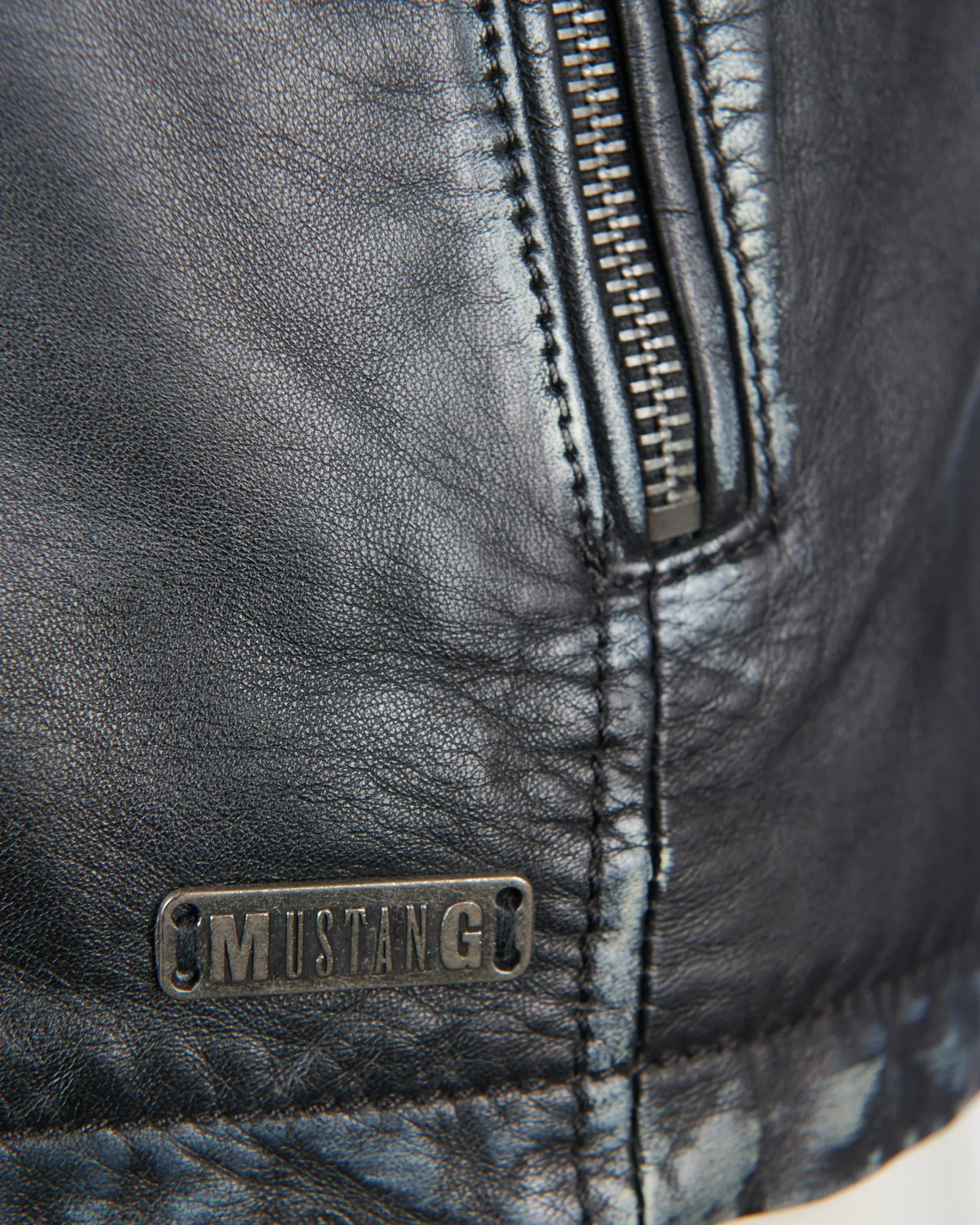 Mustang Leren Jassen Tussenjas Jens Heren Zwart - Afbeelding 6