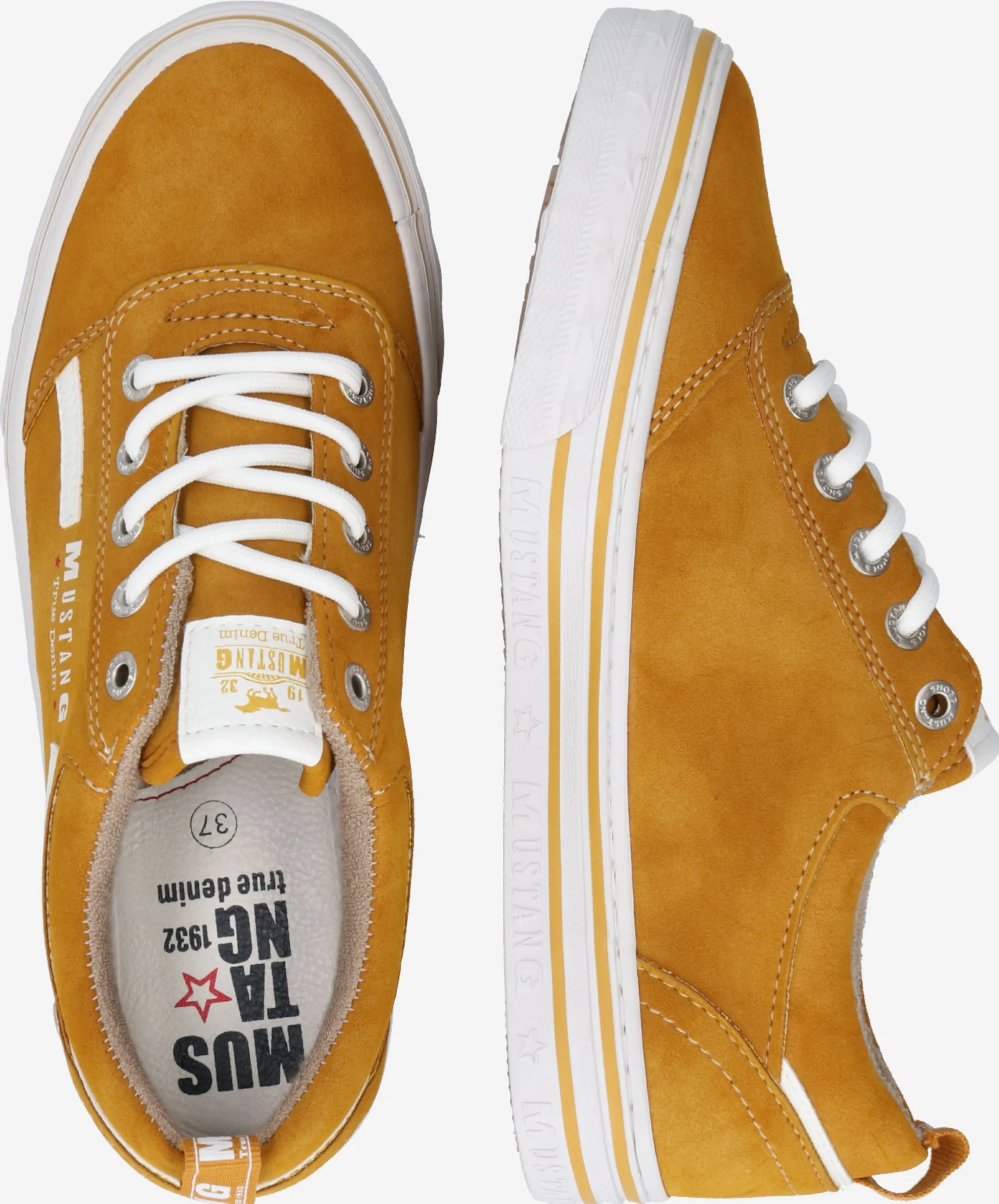 Mustang Skate Sneakers Sneakers Laag Dames Mosterd - Afbeelding 2