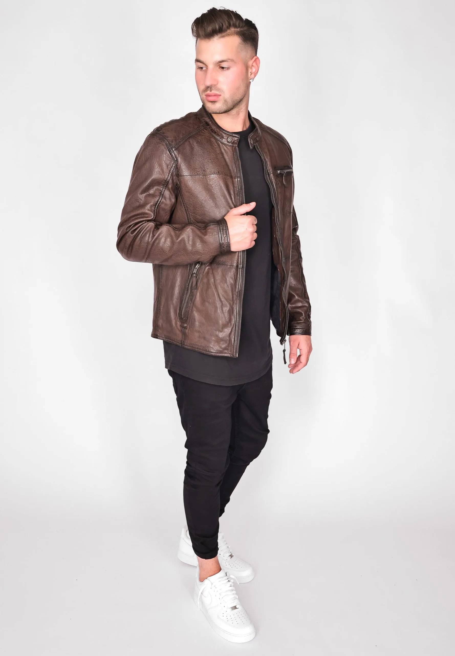 Mustang Leren Jassen Tussenjas Heren Karamel - Afbeelding 5