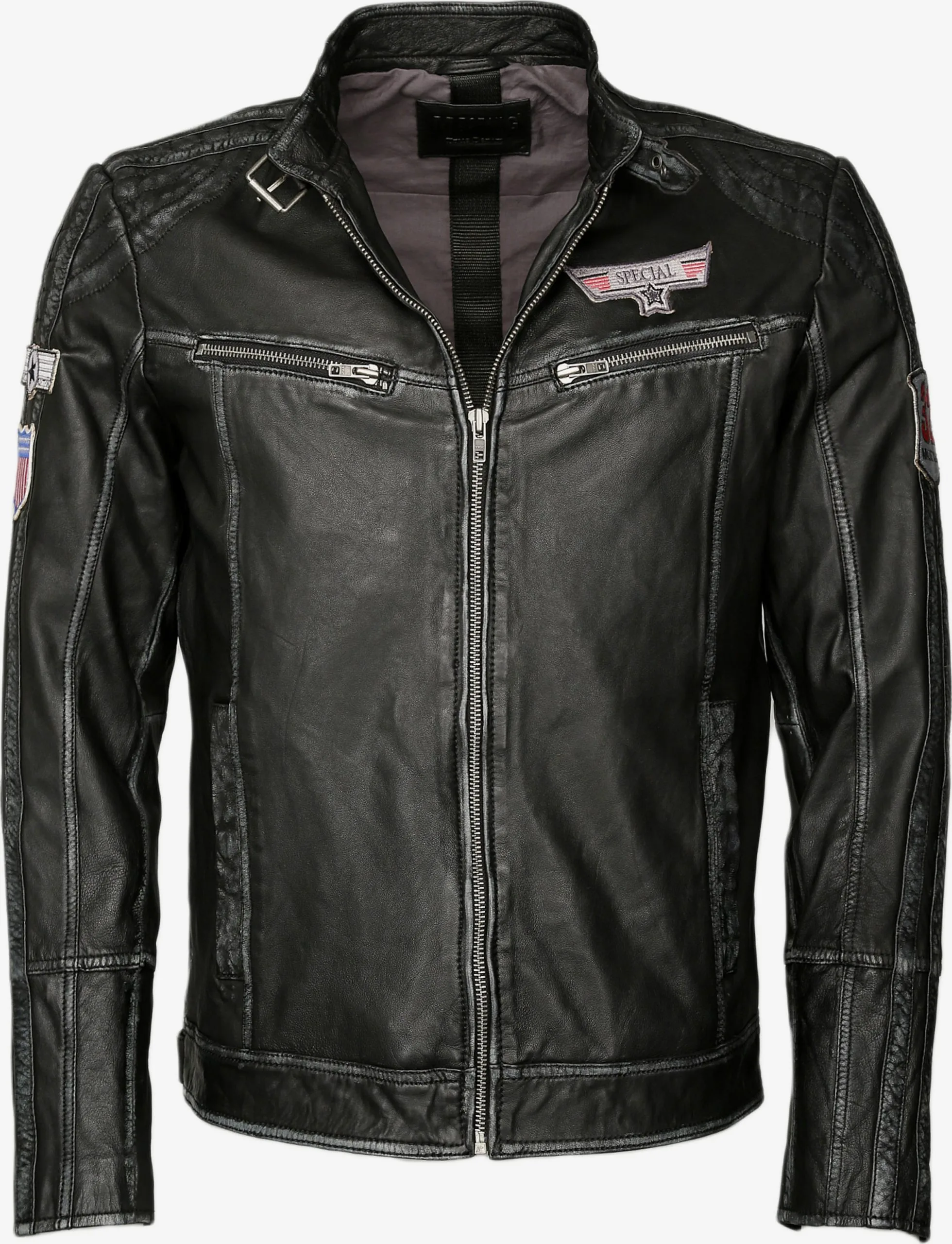 Mustang Leren Jassen Tussenjas Uwe Heren Zwart