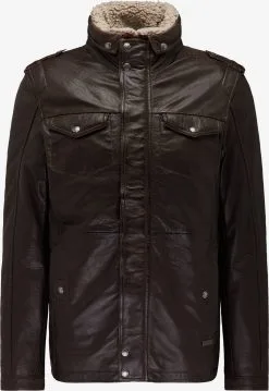 Mustang Leren Jassen Tussenjas Heren Kastanjebruin