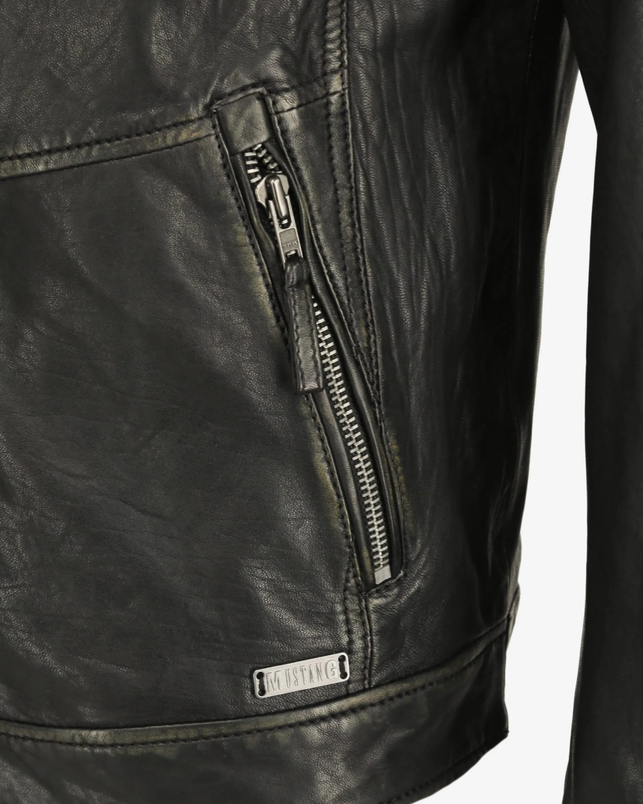 Mustang Leren Jassen Tussenjas 31020140 Heren Zwart - Afbeelding 5