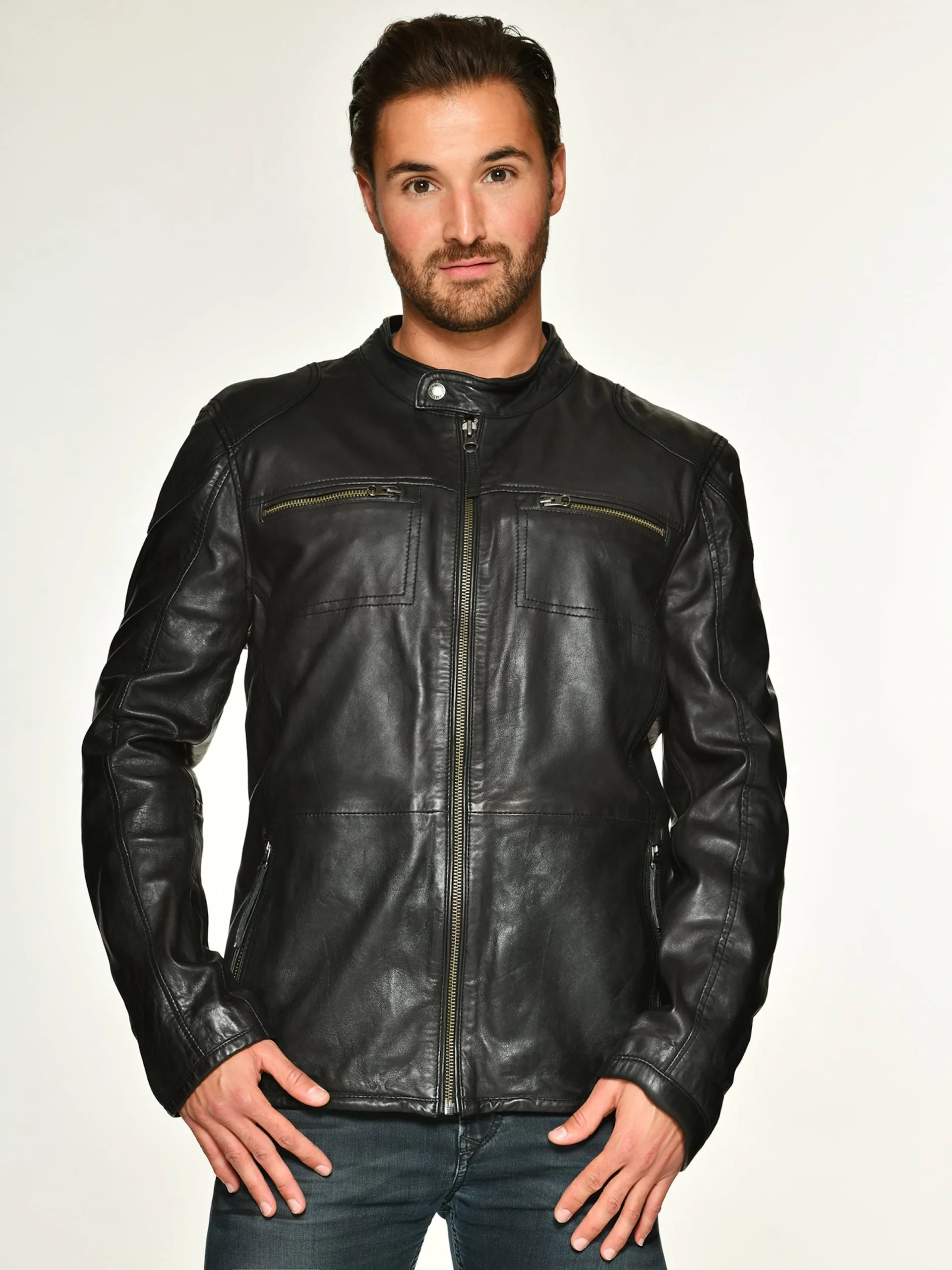 Mustang Leren Jassen Tussenjas Johannes Heren Zwart - Afbeelding 3