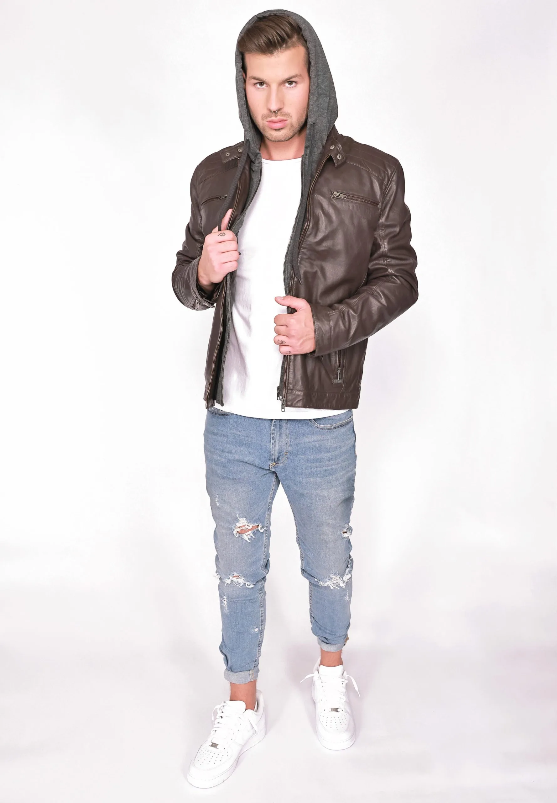 Mustang Leren Jassen Tussenjas Foster Heren Donkerbruin - Afbeelding 6