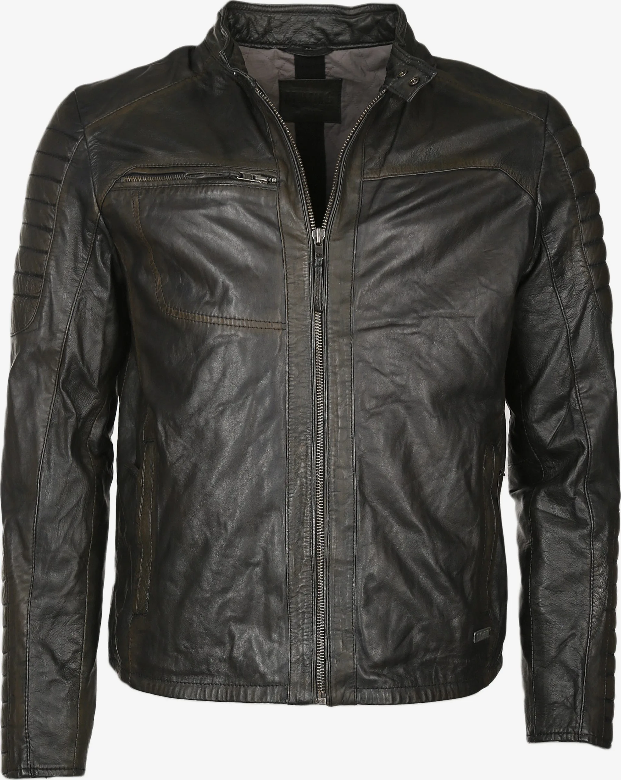 Mustang Leren Jassen Tussenjas Garry Heren Kastanjebruin