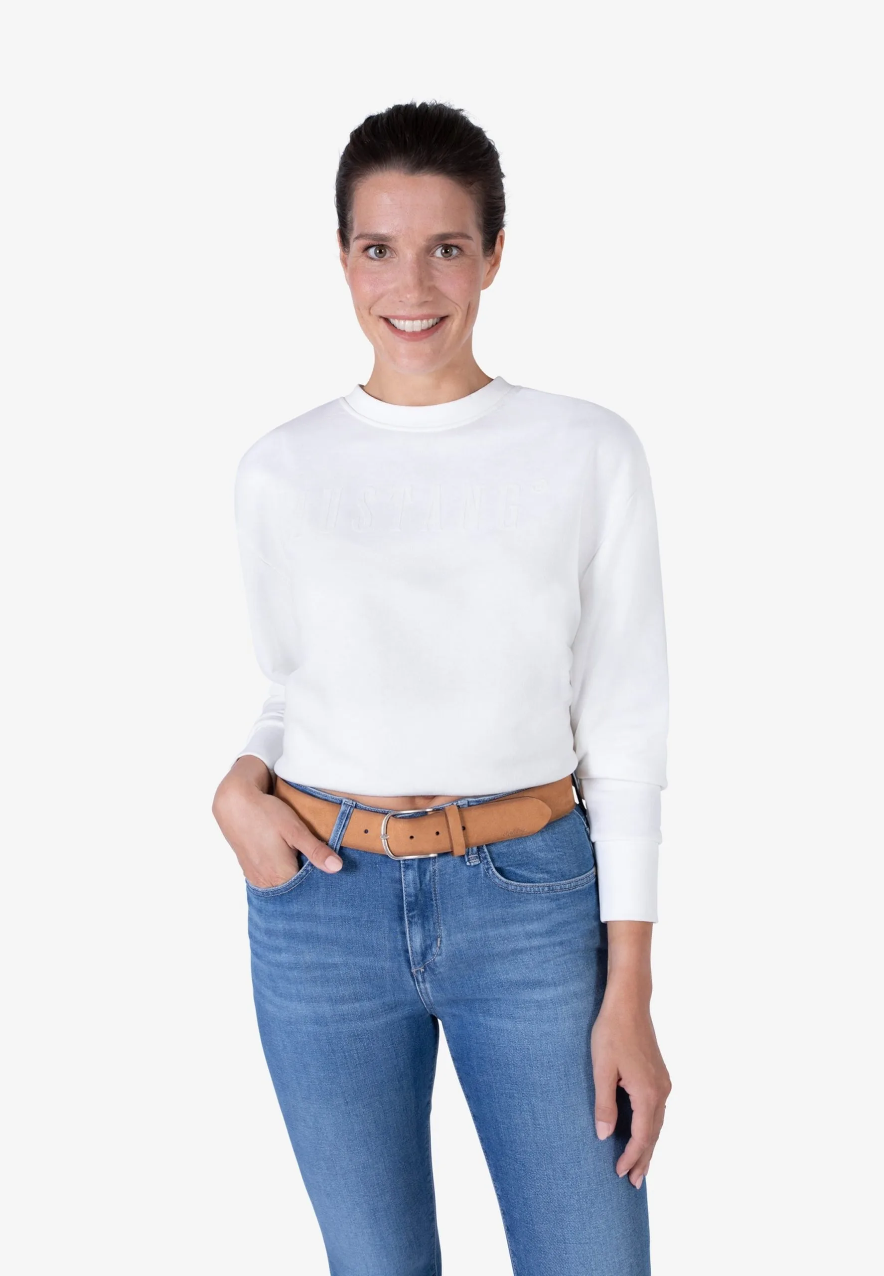 Mustang Leren Riemen Riem Dames Cognac - Afbeelding 2