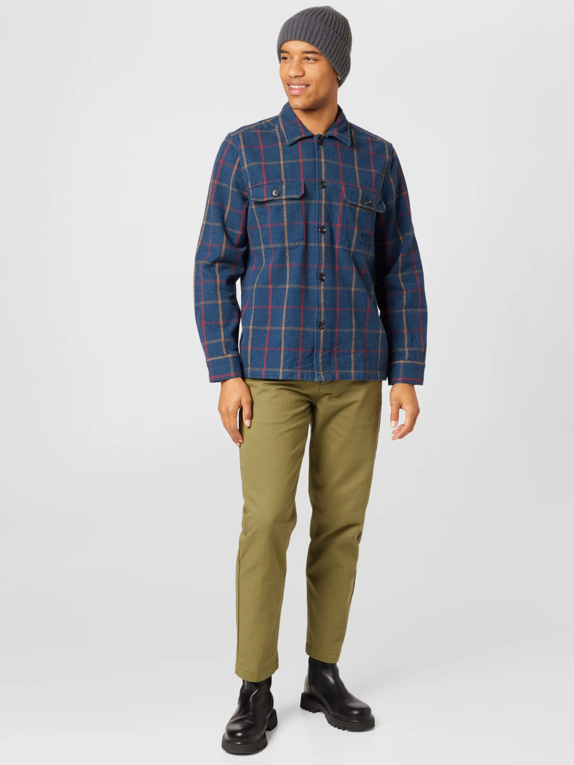 Mustang Geruite Overhemden Regular Fit Overhemd Clemens Heren Marine - Afbeelding 5