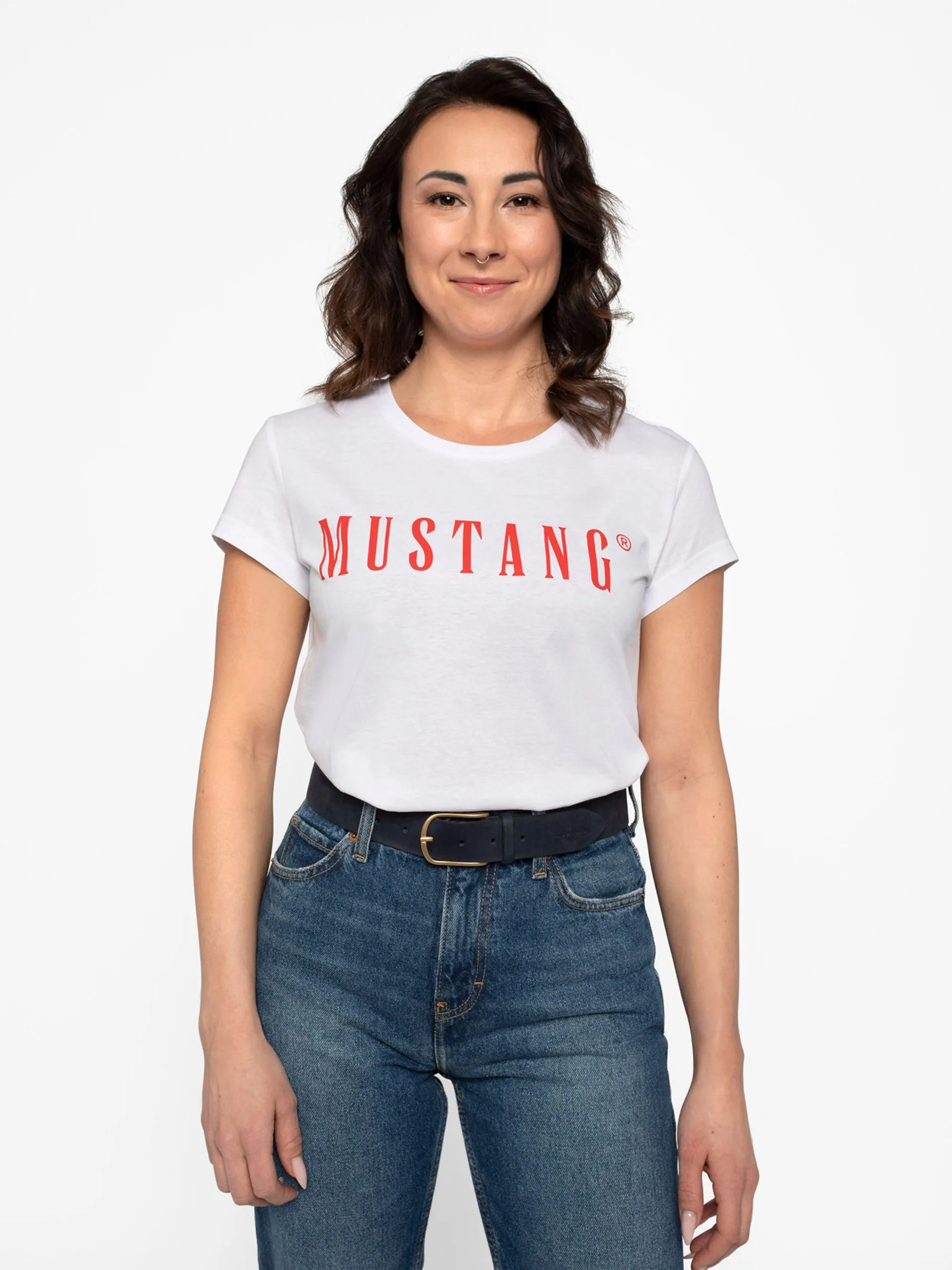 Mustang Leren Riemen Riem Dames Marine - Afbeelding 3