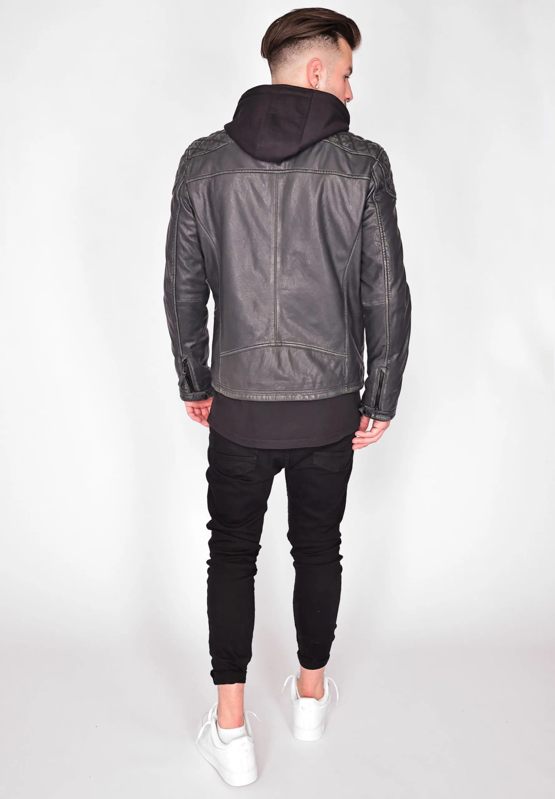 Mustang Leren Jassen Tussenjas Heren Grijs - Afbeelding 6