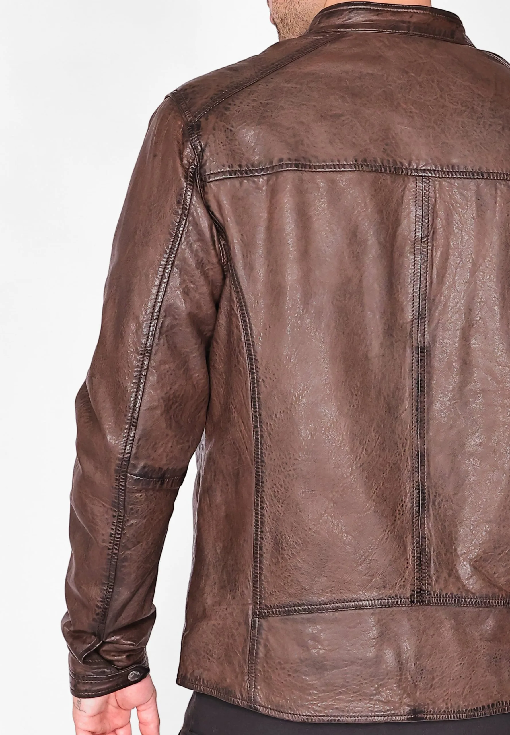 Mustang Leren Jassen Tussenjas Heren Karamel - Afbeelding 7