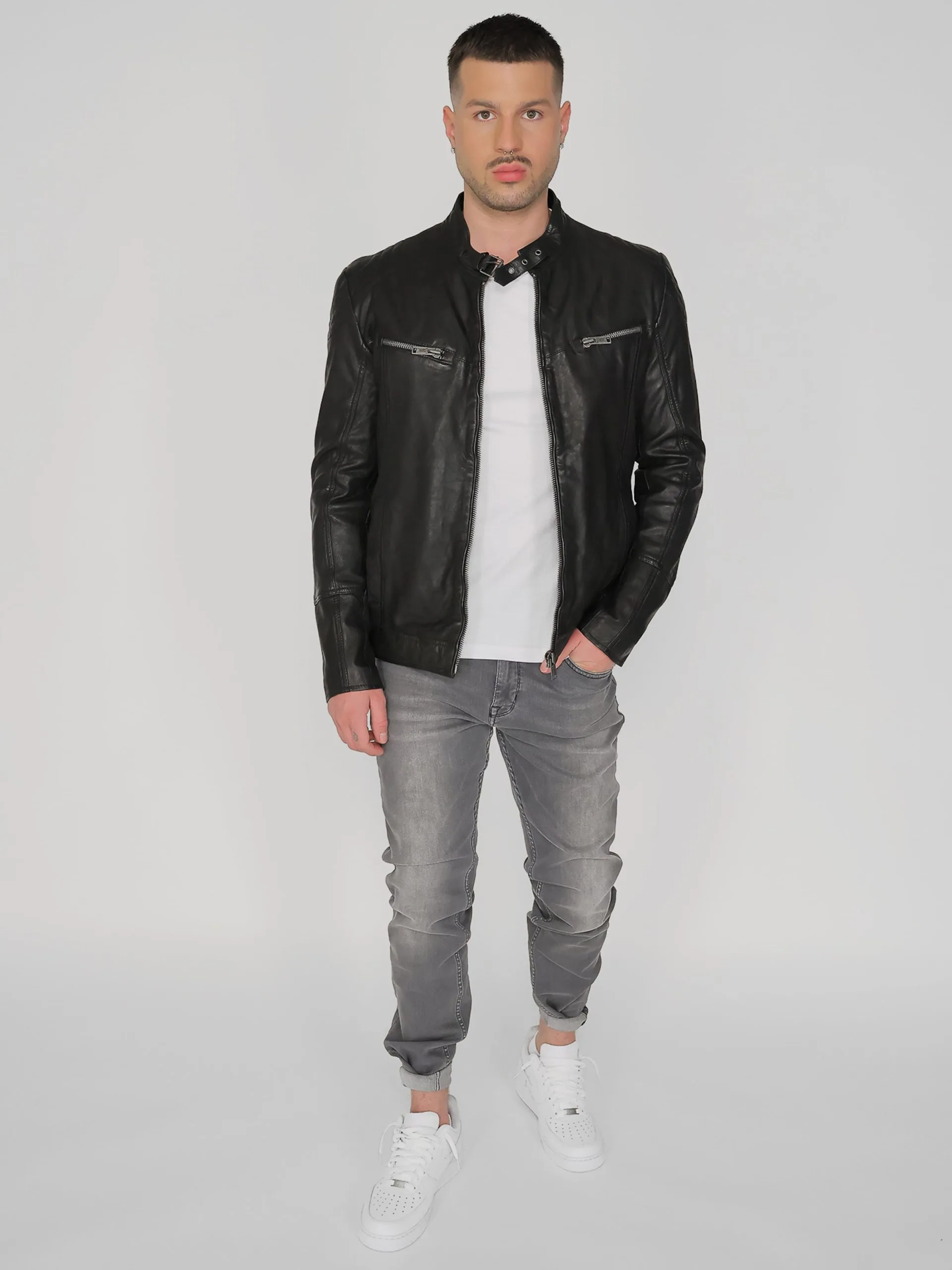 Mustang Leren Jassen Tussenjas 31021312 Heren Zwart - Afbeelding 6