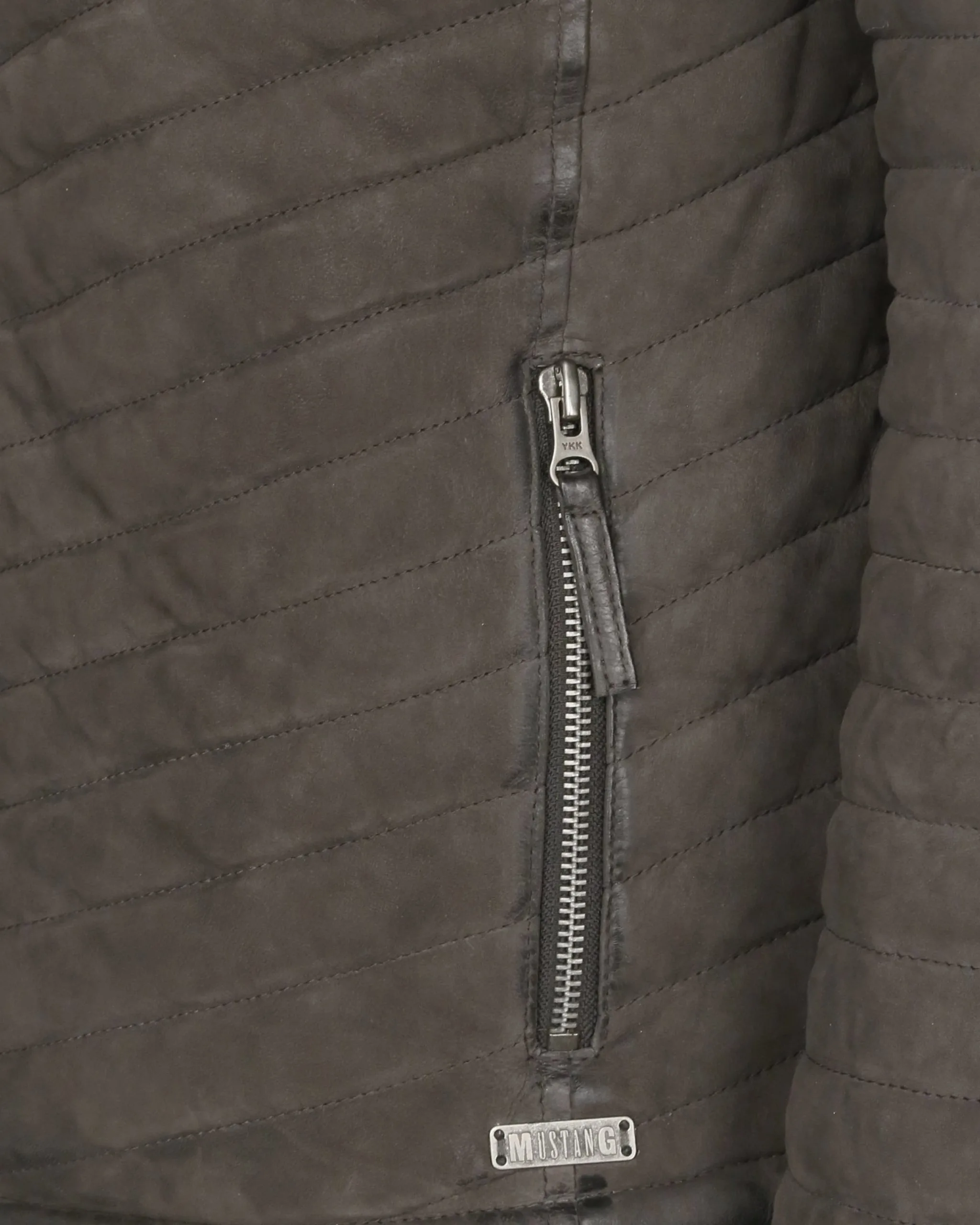 Mustang Leren Jassen Tussenjas Heren Grafiet - Afbeelding 7