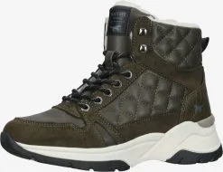 Mustang Enkellaarsjes Veterlaarsjes Dames Olijfgroen