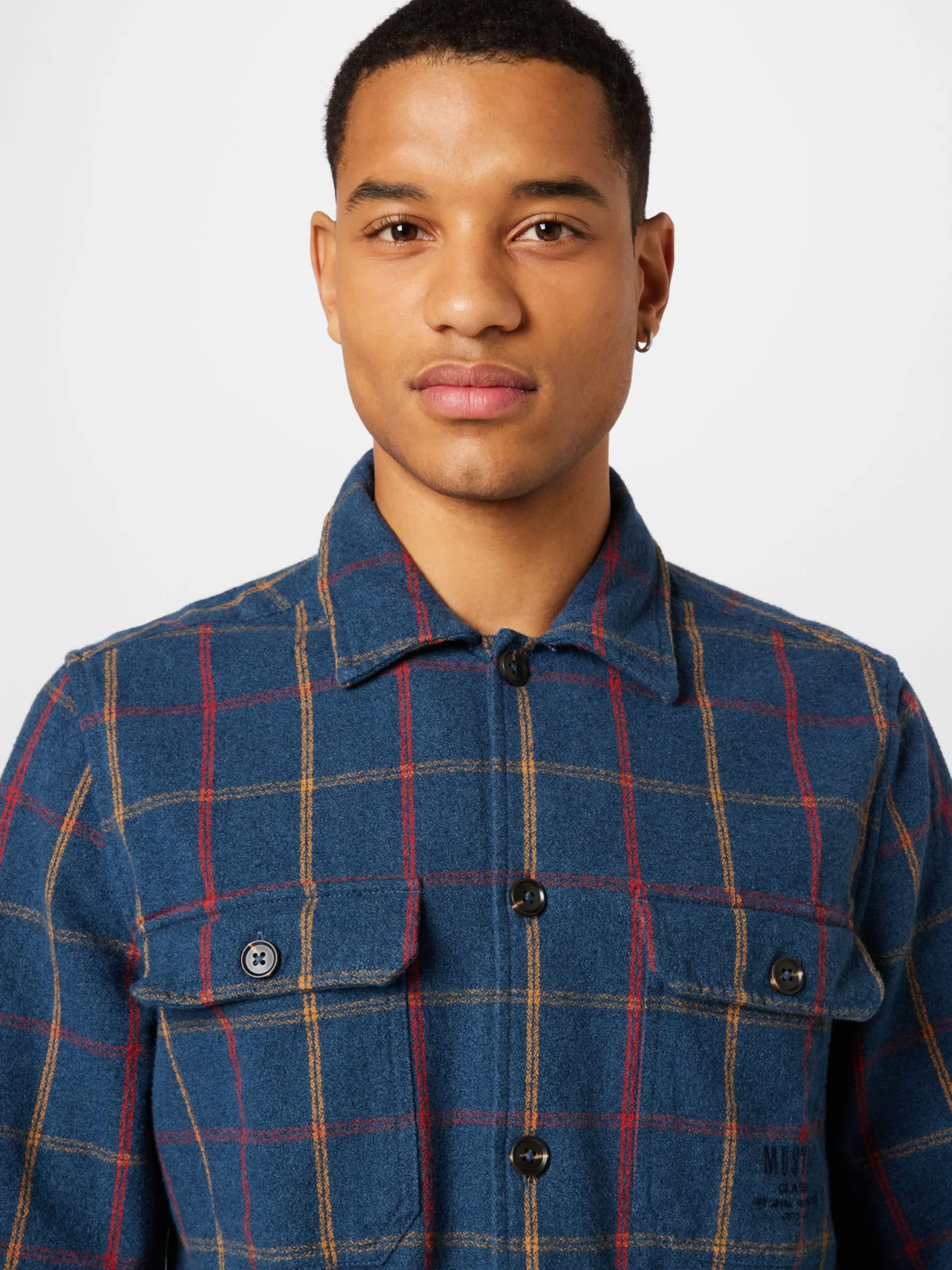 Mustang Geruite Overhemden Regular Fit Overhemd Clemens Heren Marine - Afbeelding 2