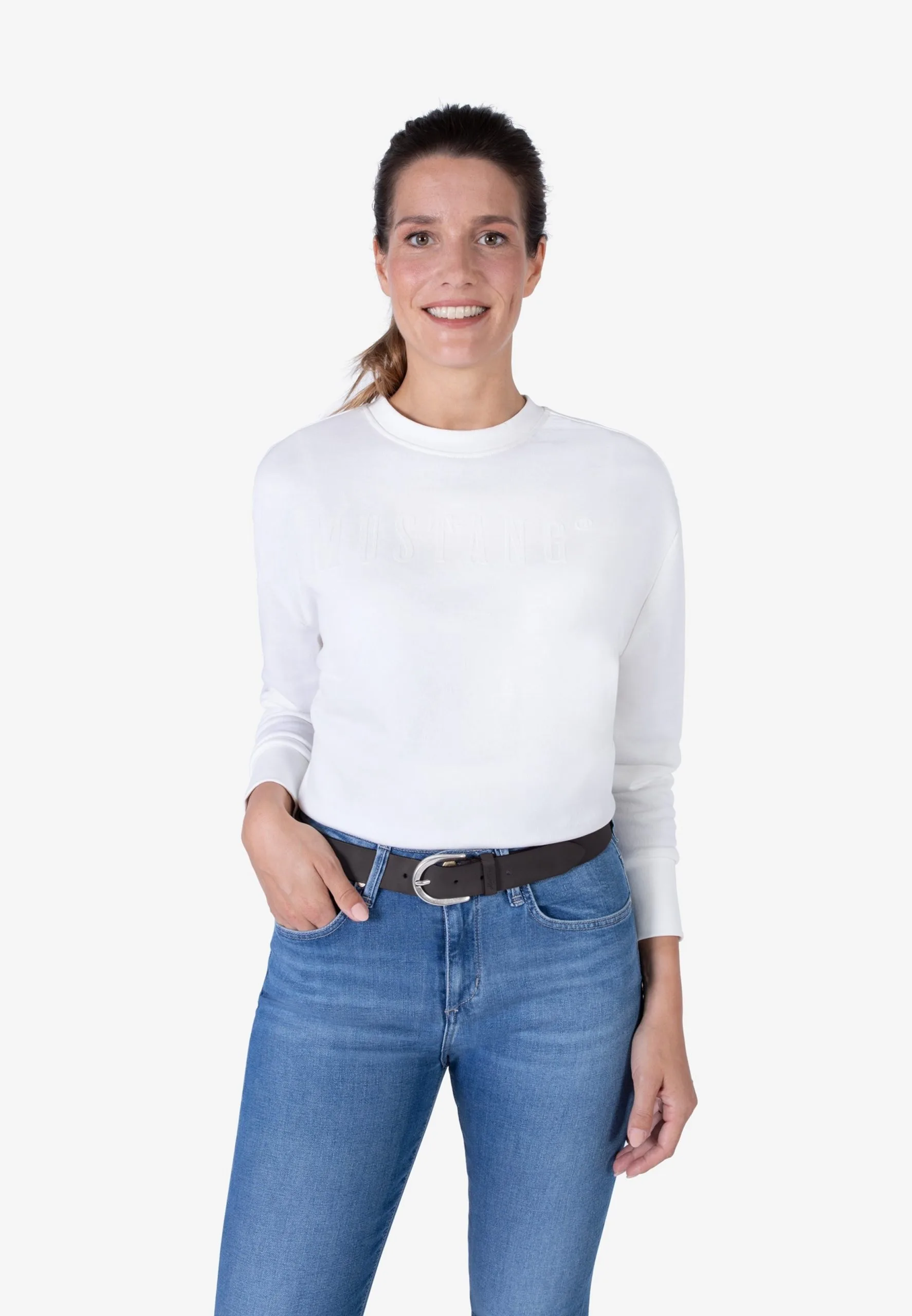 Mustang Leren Riemen Riem Dames Zwart - Afbeelding 2