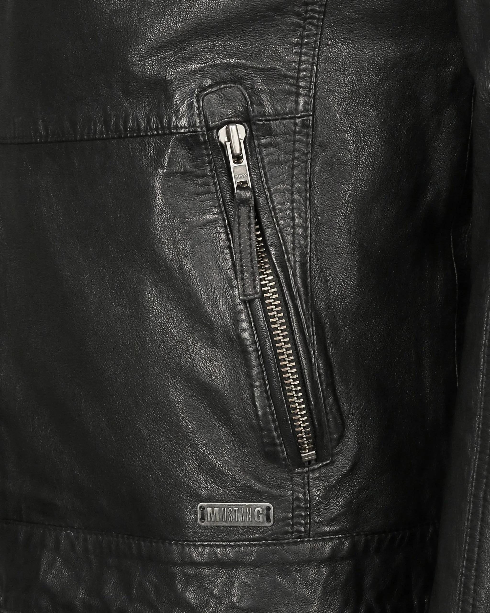 Mustang Leren Jassen Tussenjas Wellington Heren Zwart - Afbeelding 5