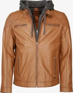 Mustang Leren Jassen Tussenjas Foster Heren Cognac