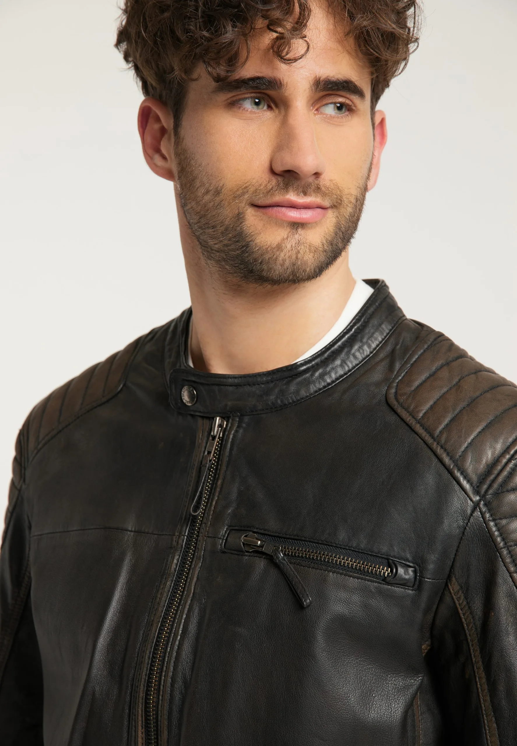 Mustang Leren Jassen Tussenjas Heren Chocoladebruin / Sepia - Afbeelding 8