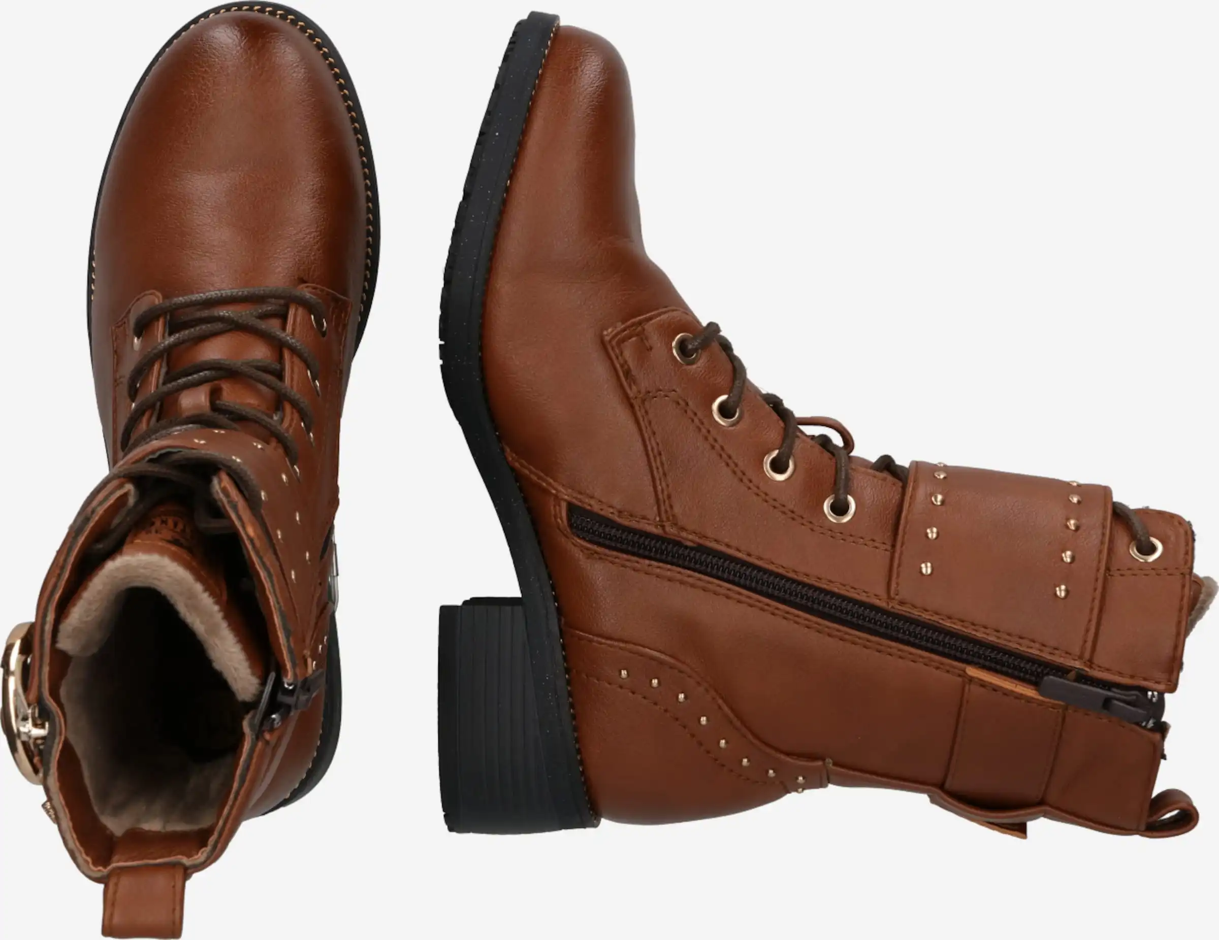 Mustang Enkellaarsjes Veterlaarsjes Dames Roestbruin - Afbeelding 2