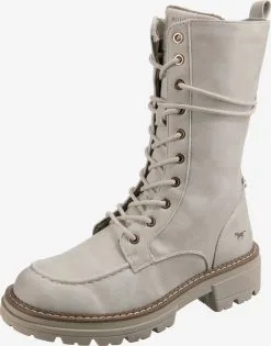 Mustang Enkellaarsjes Veterlaarsjes Dames Lichtbeige