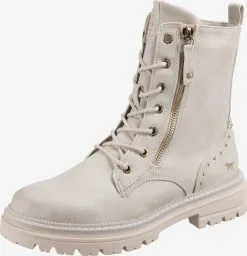 Mustang Enkellaarsjes Veterlaarsjes Dames Crème