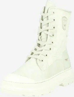 Mustang Enkellaarsjes Veterlaarsjes Dames Lichtgrijs