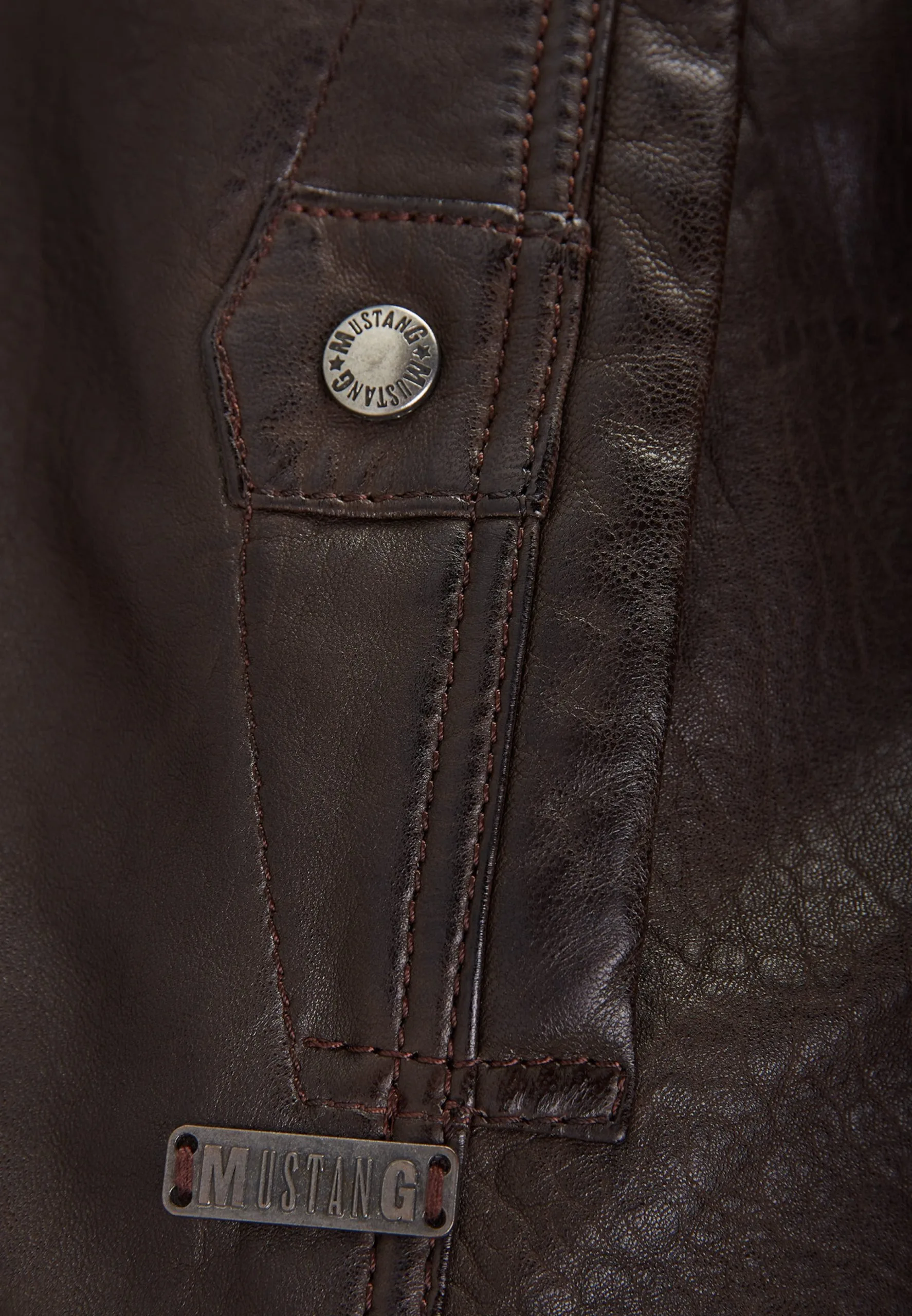 Mustang Leren Jassen Tussenjas Heren Kastanjebruin - Afbeelding 7