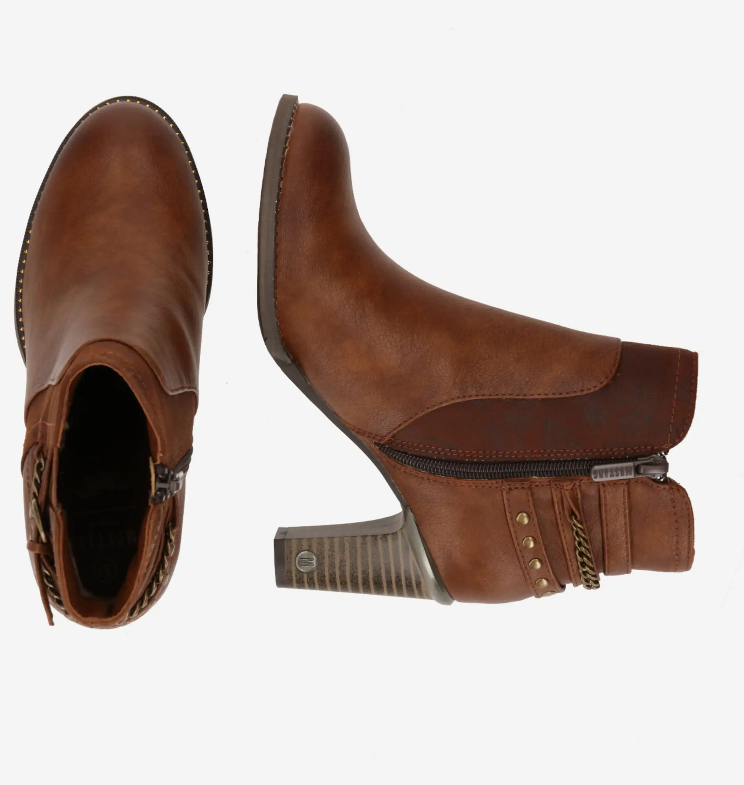 Mustang Klassieke Enkellaarsjes Enkellaarsjes Dames Cognac - Afbeelding 2