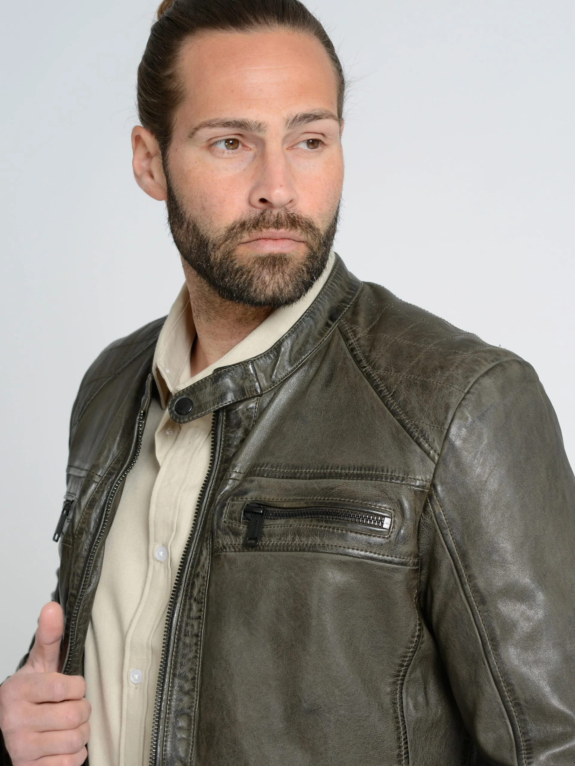 Mustang Leren Jassen Tussenjas Heren Donkergroen - Afbeelding 6