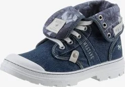 Mustang Enkellaarsjes Veterlaarsjes Dames Blauw