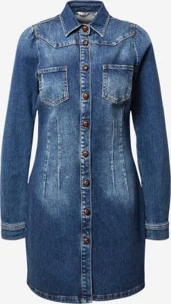 Mustang Blousejurken Blousejurk Dames Blauw