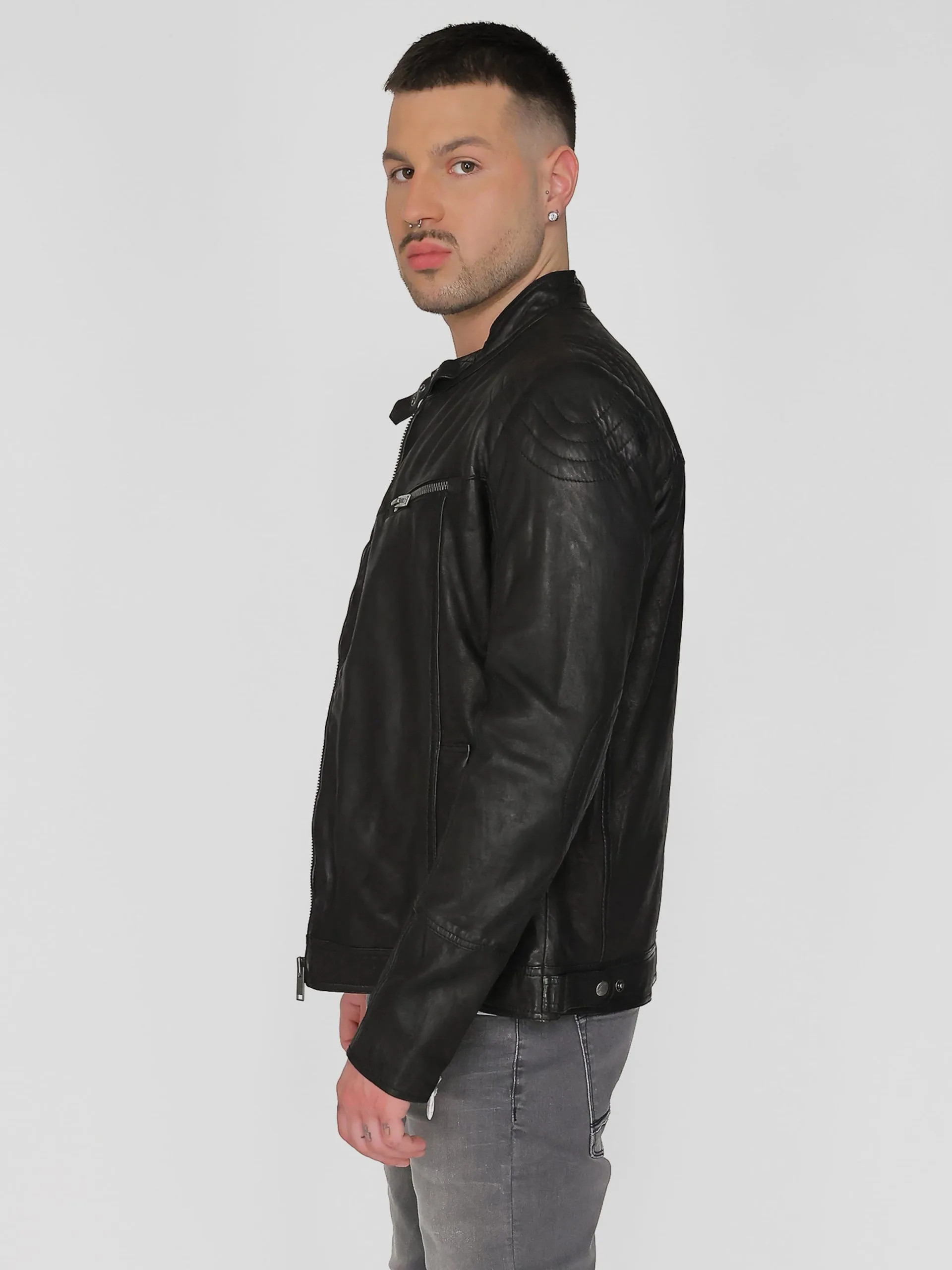 Mustang Leren Jassen Tussenjas 31021312 Heren Zwart - Afbeelding 5