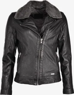 Mustang Leren Jassen Tussenjas 3102136 Dames Zwart