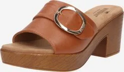 Mustang Sandalen Met Hak Muiltjes Dames Cognac