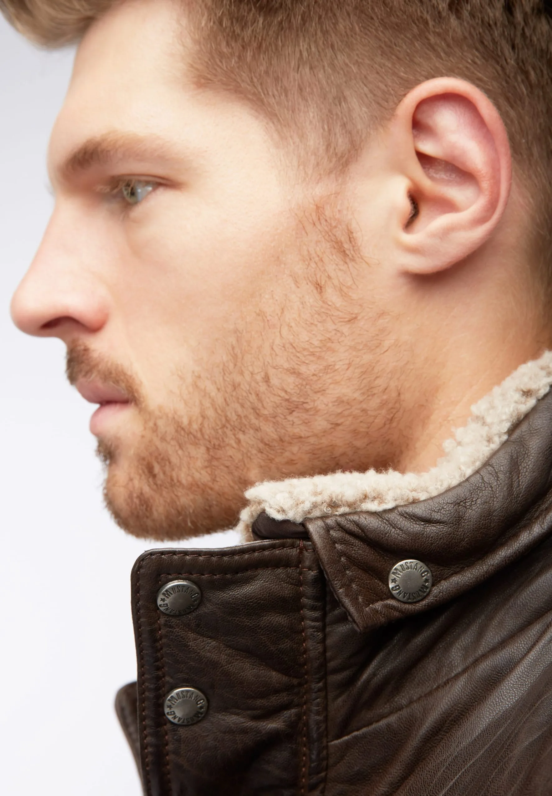 Mustang Leren Jassen Tussenjas Heren Kastanjebruin - Afbeelding 8