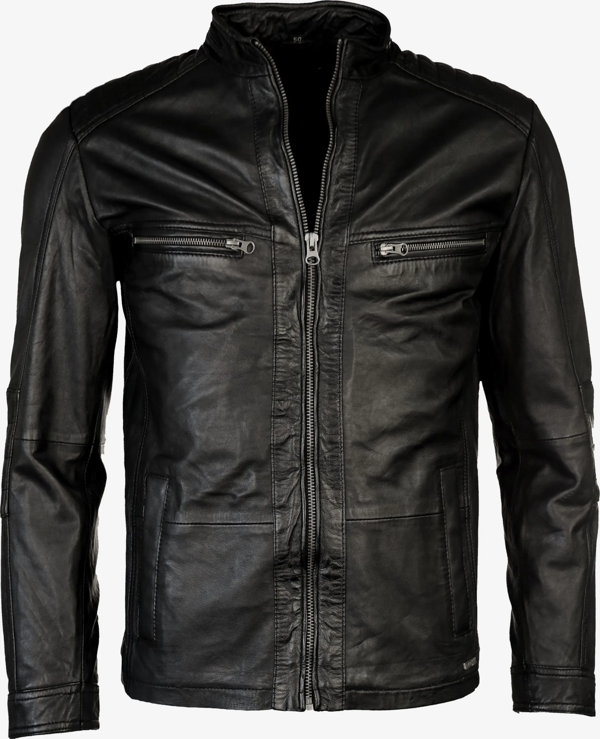 Mustang Leren Jassen Tussenjas Fabiano Heren Zwart