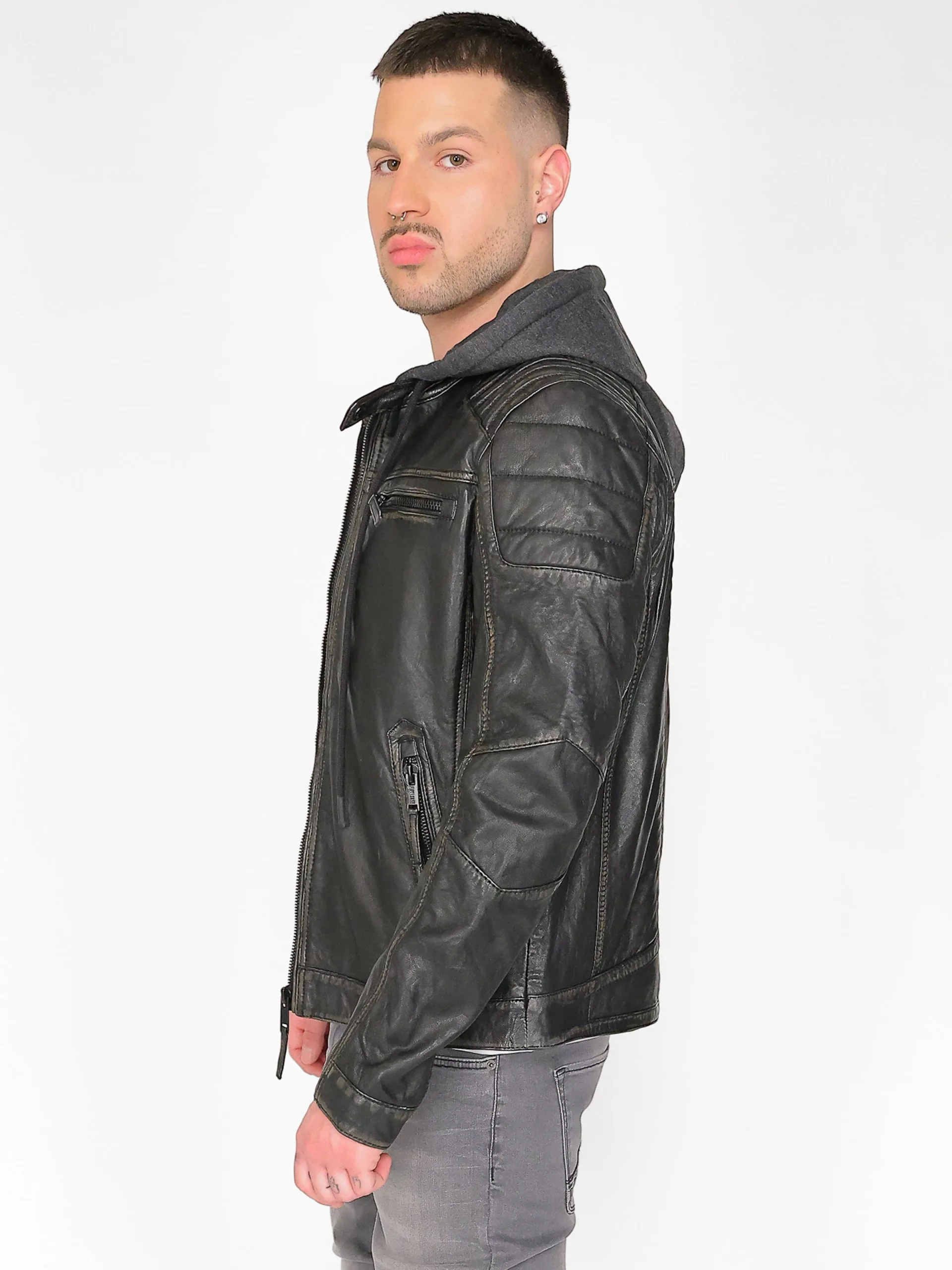 Mustang Leren Jassen Tussenjas 31021306 Heren Zwart - Afbeelding 5