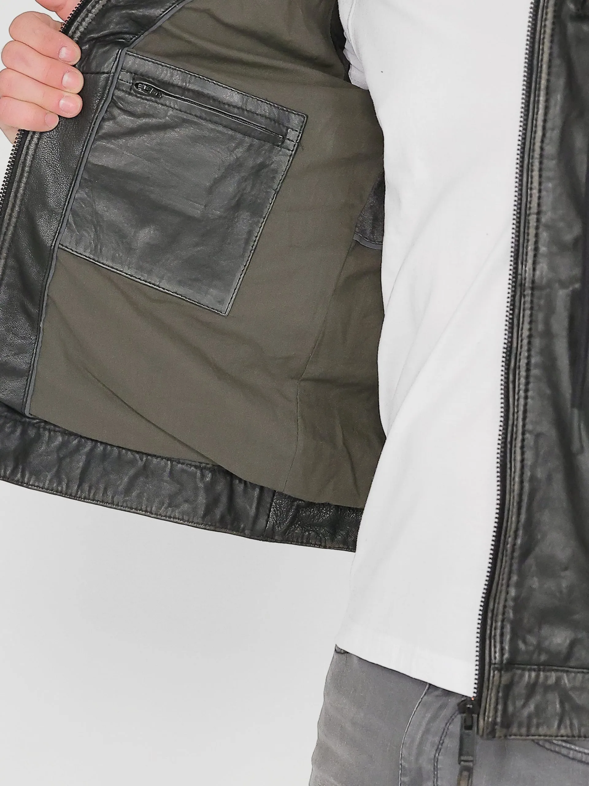 Mustang Leren Jassen Tussenjas 31021306 Heren Zwart - Afbeelding 7