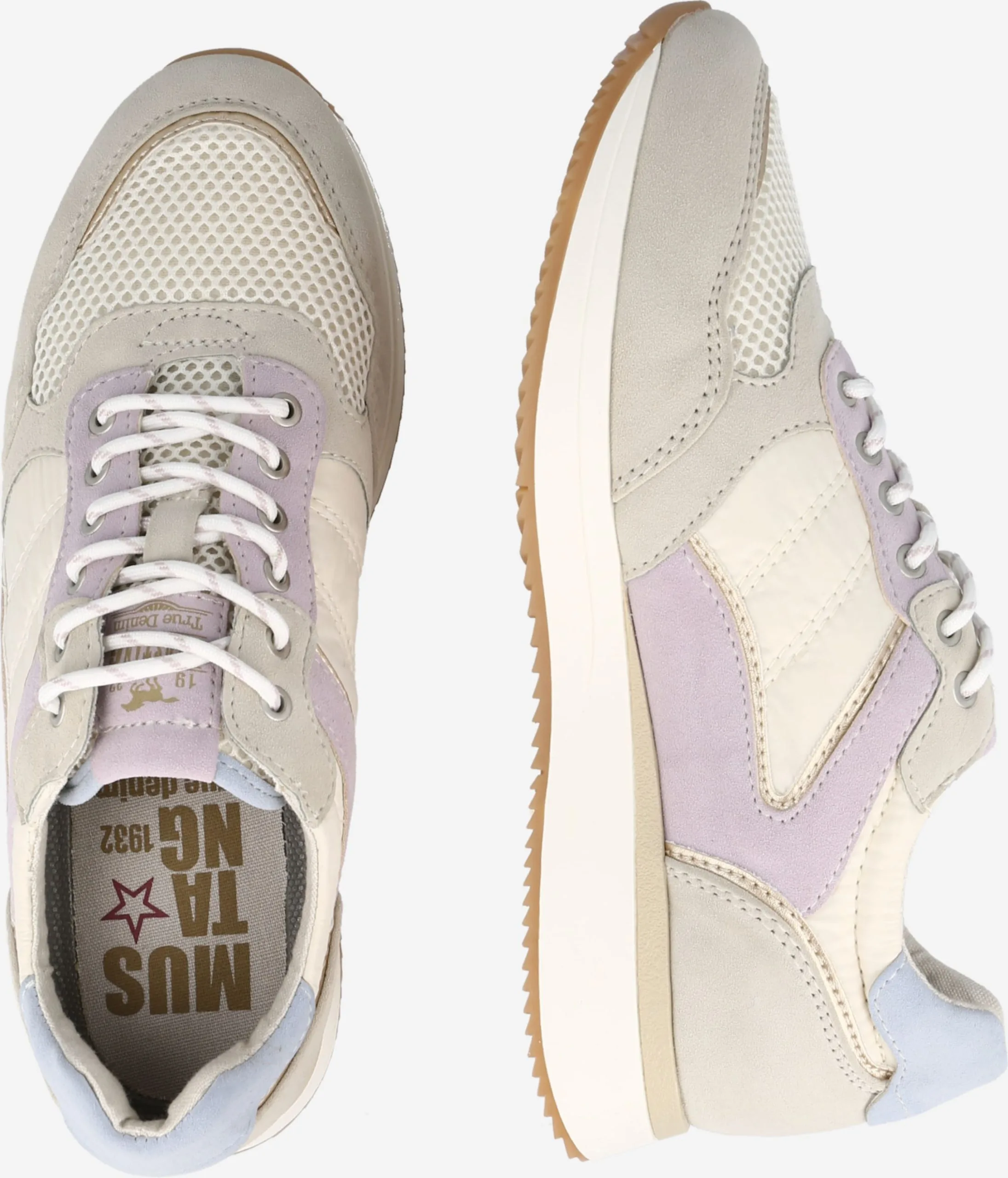 Mustang Running Sneakers Sneakers Laag Dames Lichtbeige - Afbeelding 2