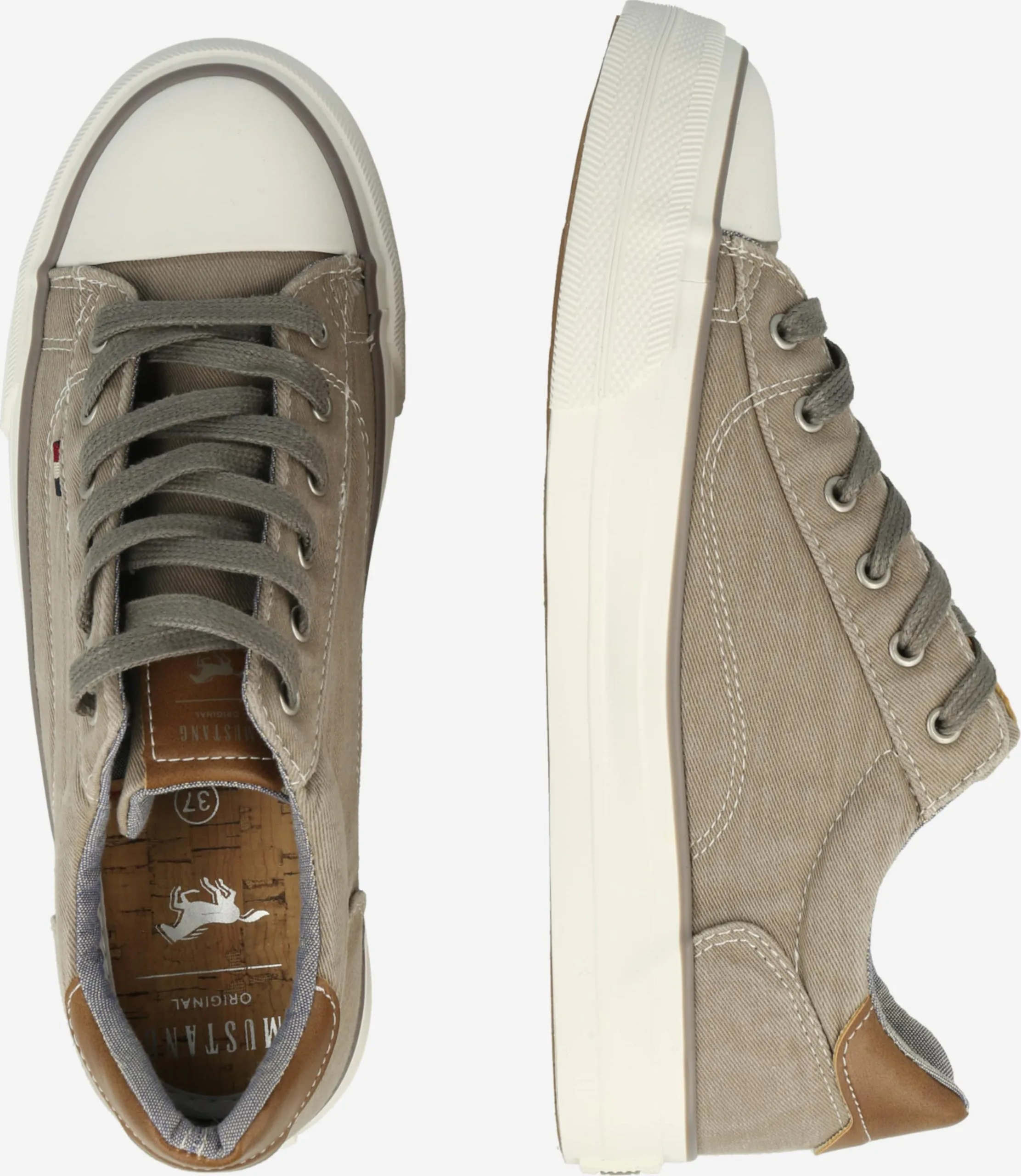 Mustang Skate Sneakers Sneakers Laag Dames Greige - Afbeelding 2