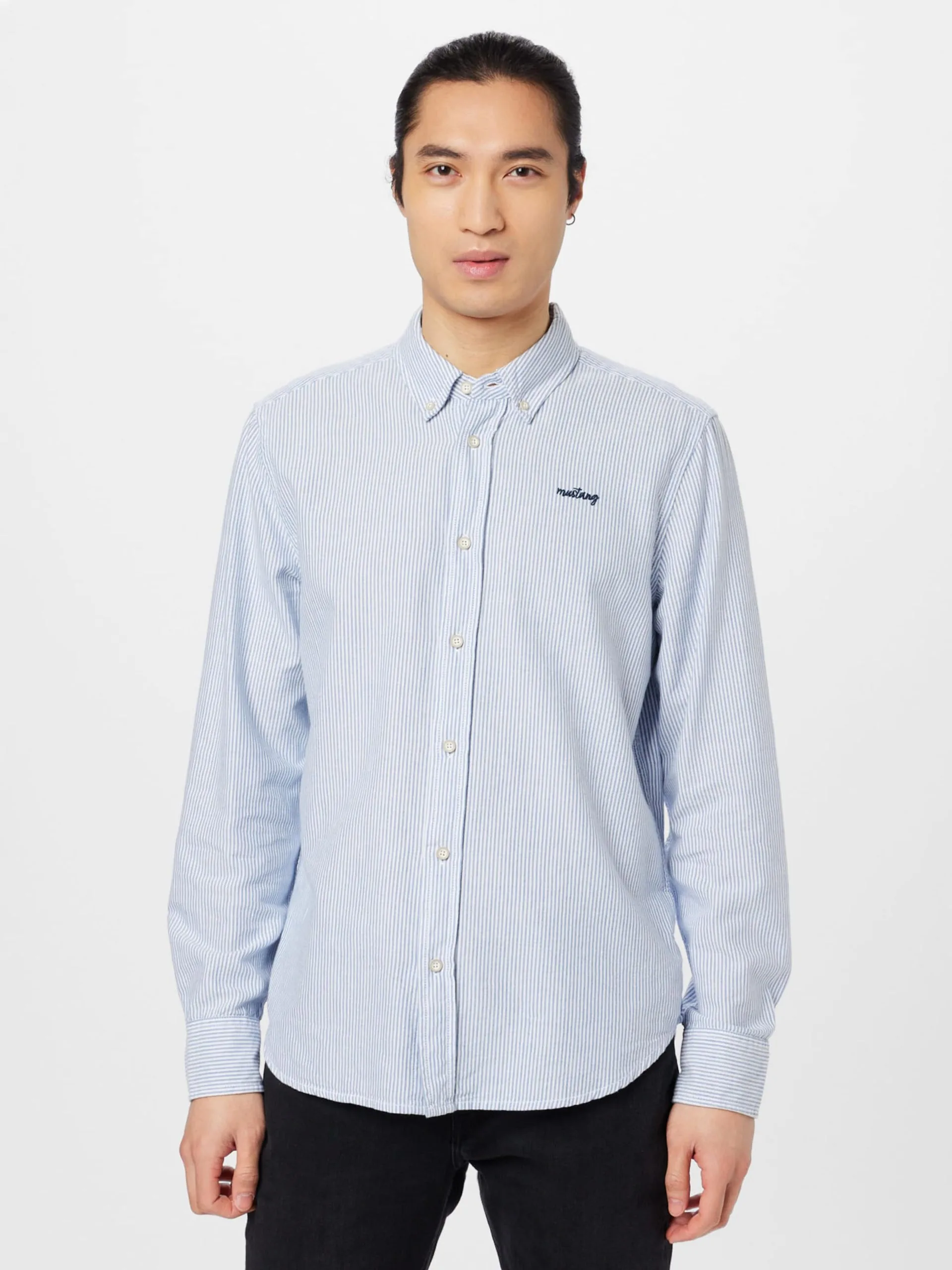 Mustang Casual Overhemden Regular Fit Overhemd Clemens Heren Navy / Lichtblauw - Afbeelding 3