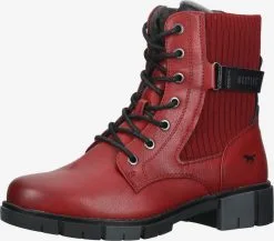 Mustang Enkellaarsjes Veterlaarsjes Dames Rood