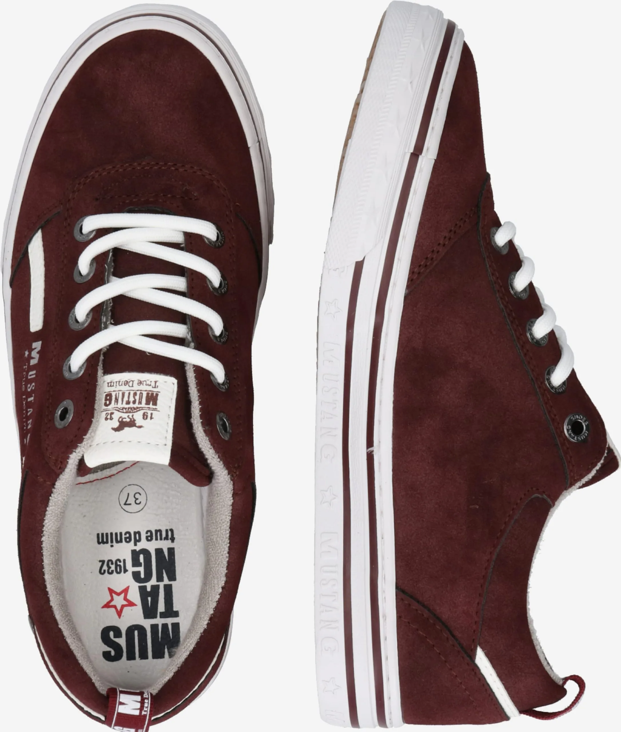 Mustang Skate Sneakers Sneakers Laag Dames Bordeaux - Afbeelding 2