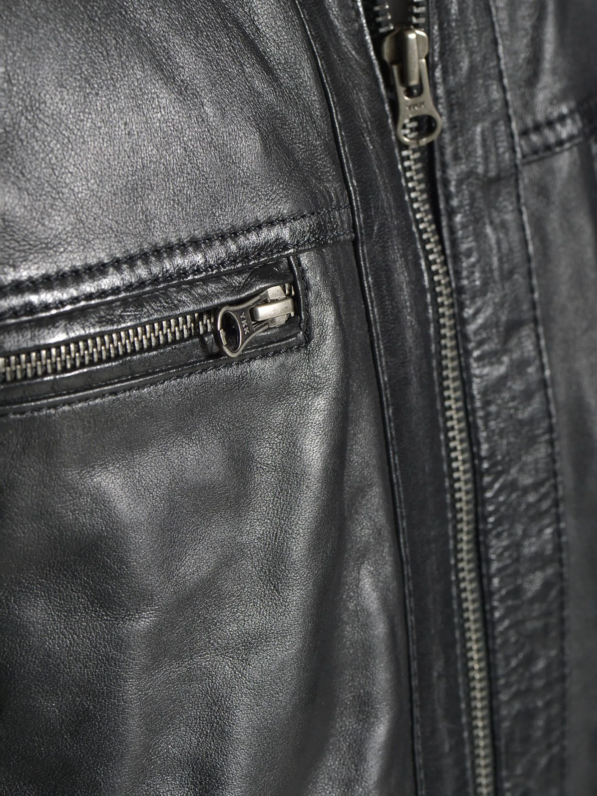 Mustang Leren Jassen Tussenjas Fabiano Heren Zwart - Afbeelding 6