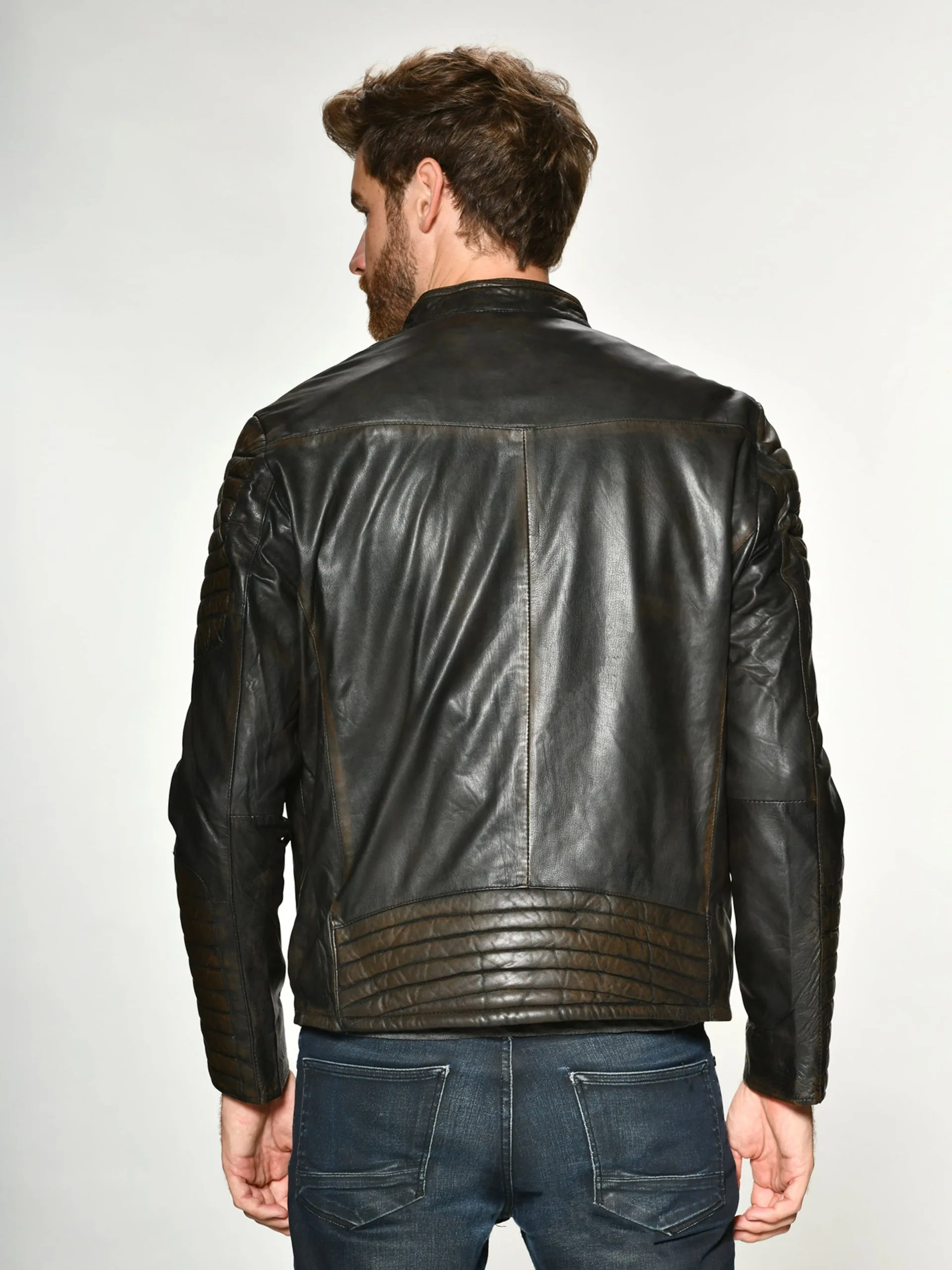 Mustang Leren Jassen Tussenjas Garry Heren Kastanjebruin - Afbeelding 4