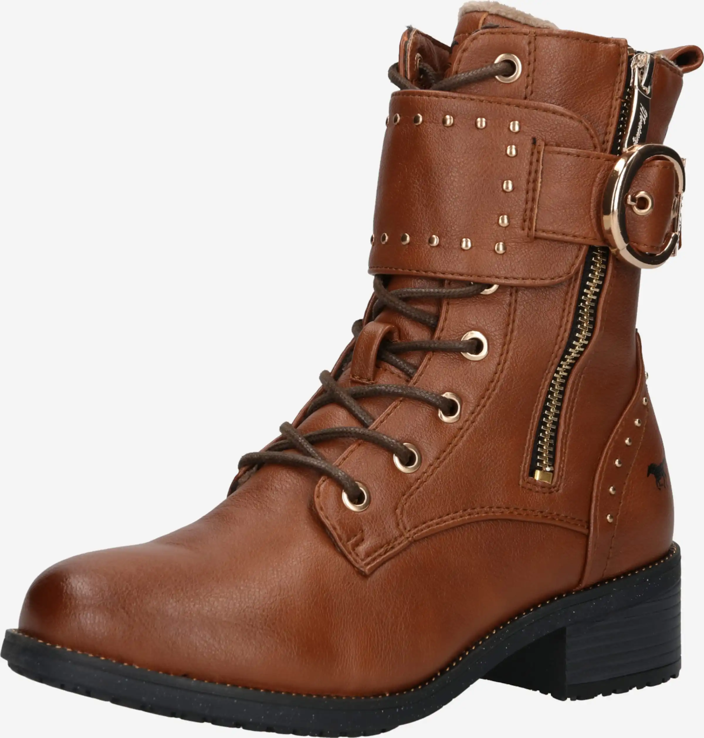 Mustang Enkellaarsjes Veterlaarsjes Dames Roestbruin