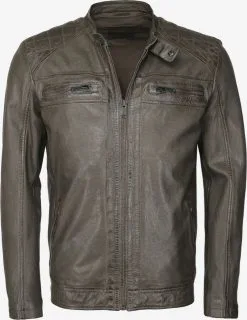 Mustang Leren Jassen Tussenjas Heren Donkergroen